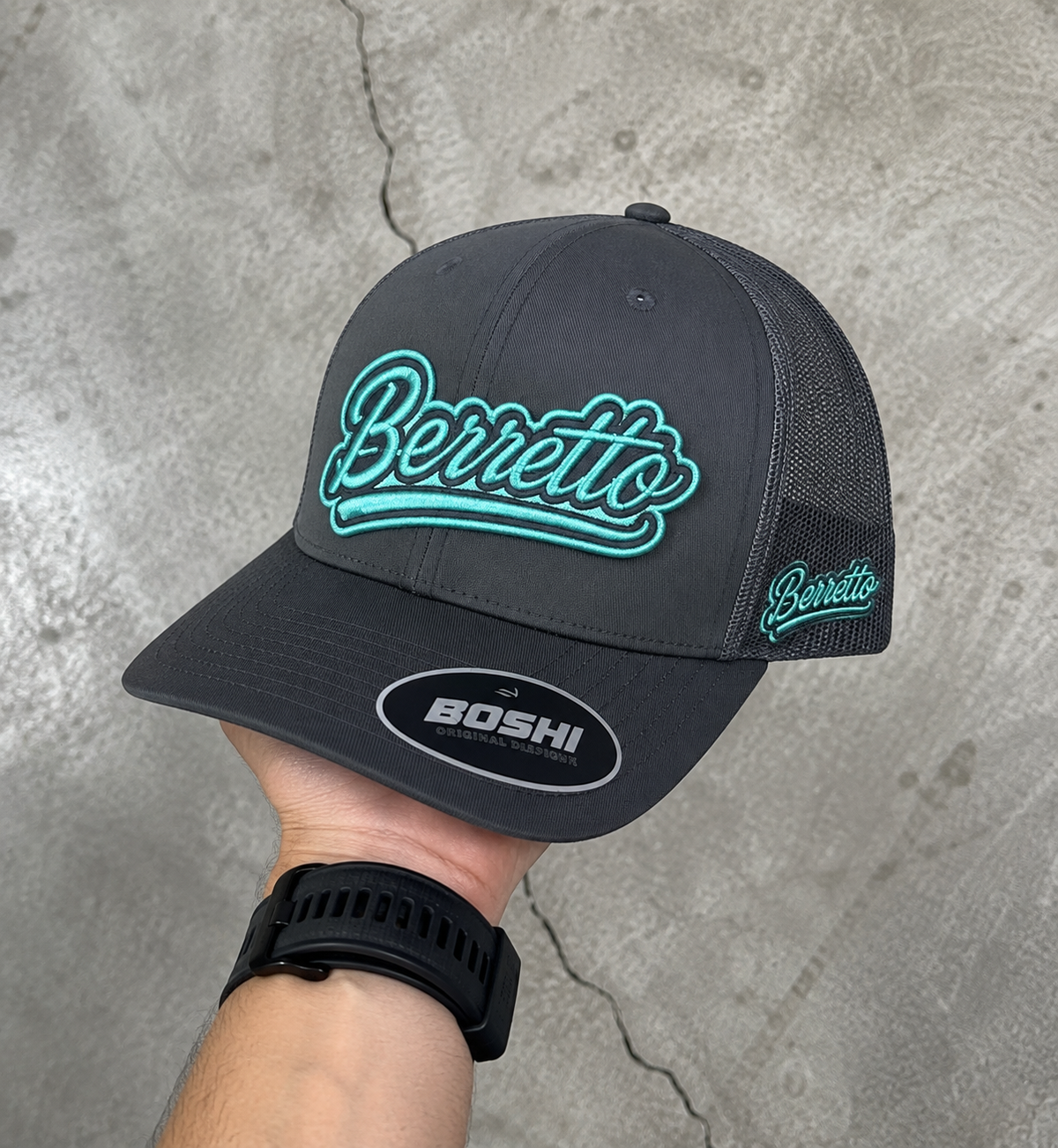 Tiffany blue on grey